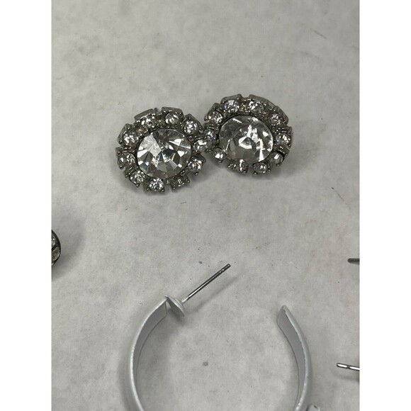 Earrings with Pearls and Rhinestones Costume Jewelry Untested Lot of 6 pair - Picture 3 of 5